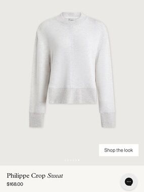 VARLEY Woman’s Ivory Marl Philippe Crop Sweat Sweatshirt Size S NWT